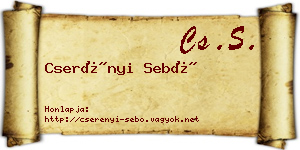 Cserényi Sebő névjegykártya